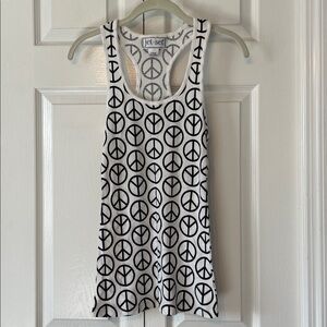 Jet Set Peace Sign Racerback Tank Top